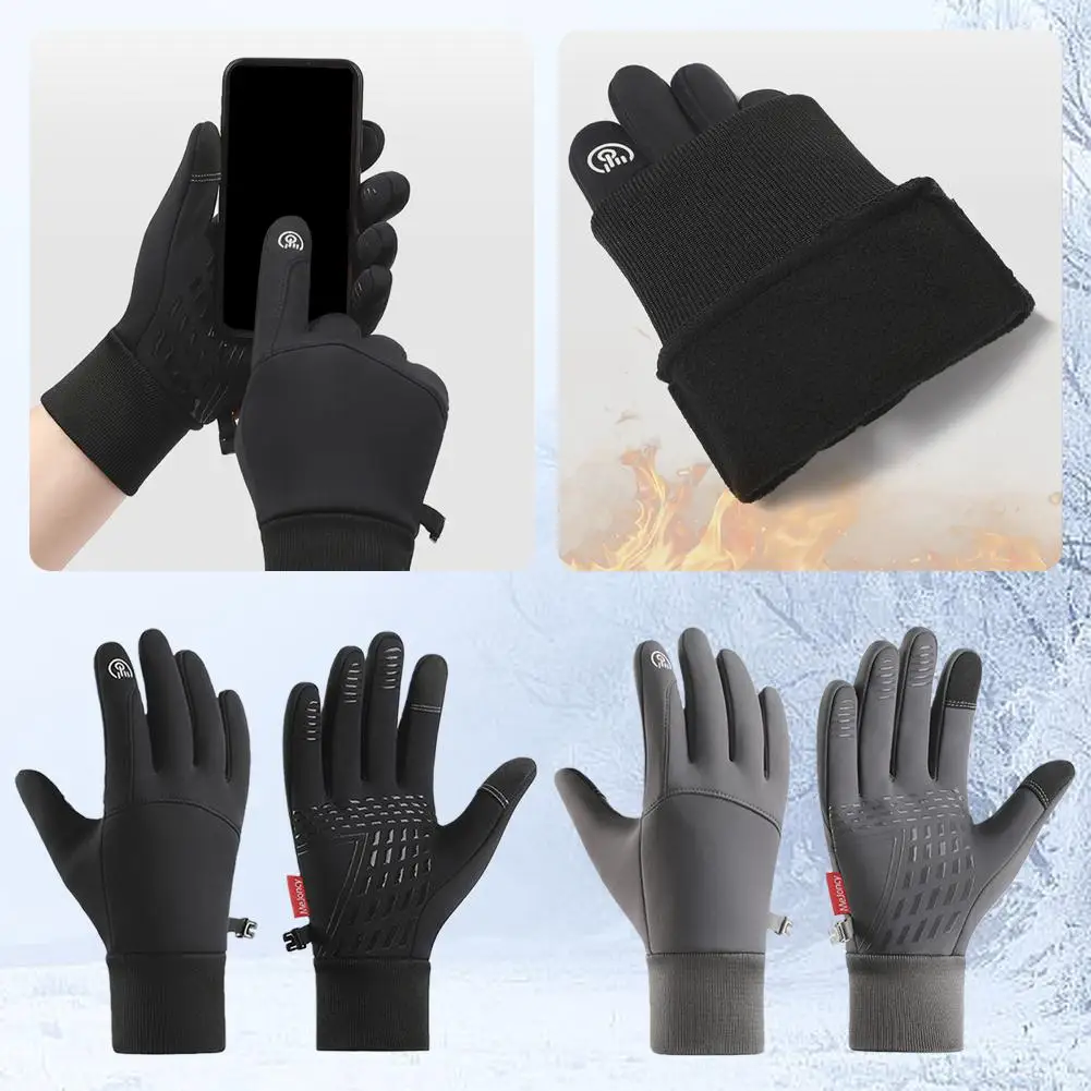 

1Pair Winter Gloves For Men Women - Upgraded Screen Cold Weather Thermal Warm Cycling Glove For Running Driving Hikin P3A9