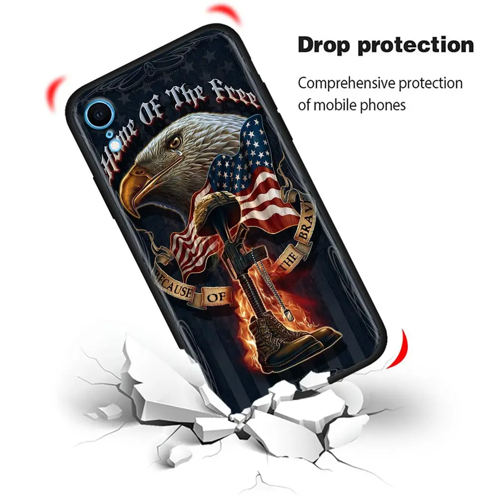 Чехол для iPhone с американским флагом США мягкий черный силиконовый чехол 11 12 13 Pro Max
