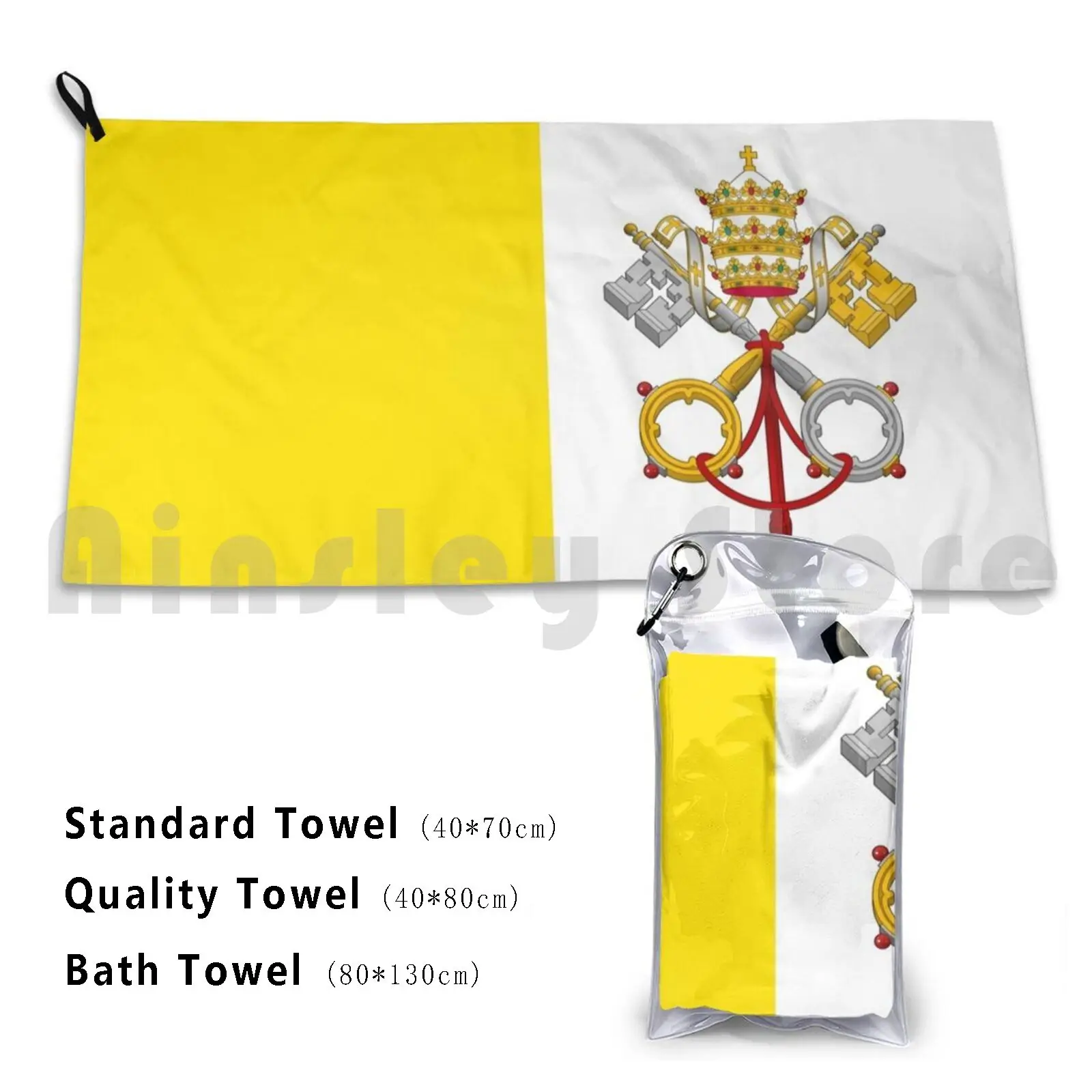 

Vatican City Flag Catholic Church Custom Towel Bath Towel Vatican Vatican City Catholic Church Catholic