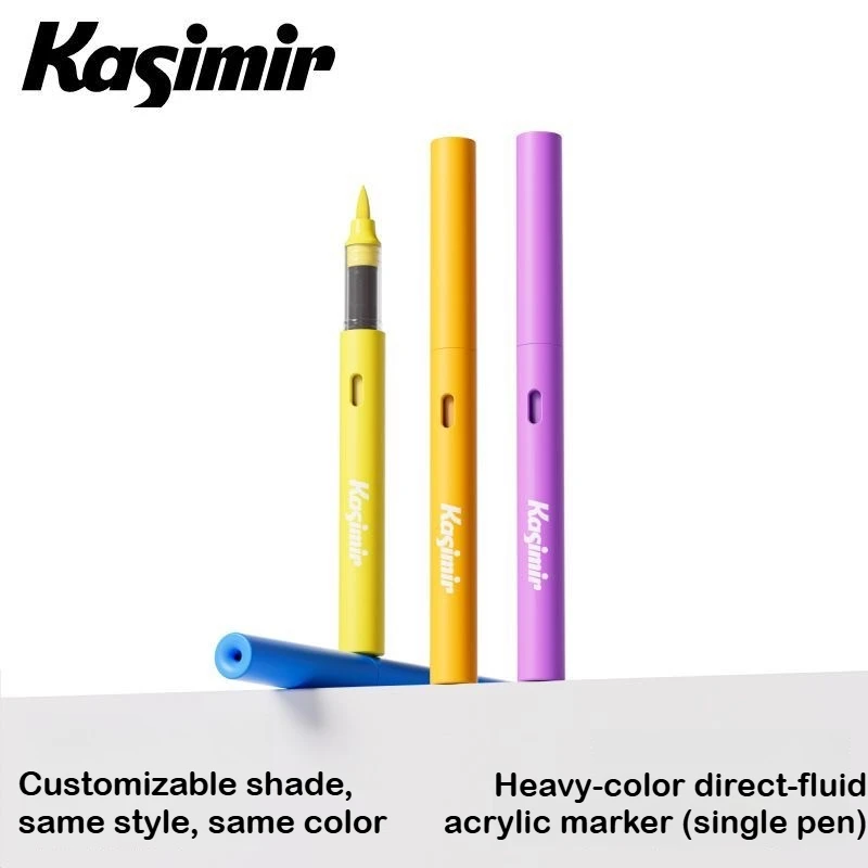 Фото Маркеры акриловые KASIMIR 1/84 Heavy Colors Direct Liquid с мягким наконечником, не растекаются, для офиса, школы и творчества №1