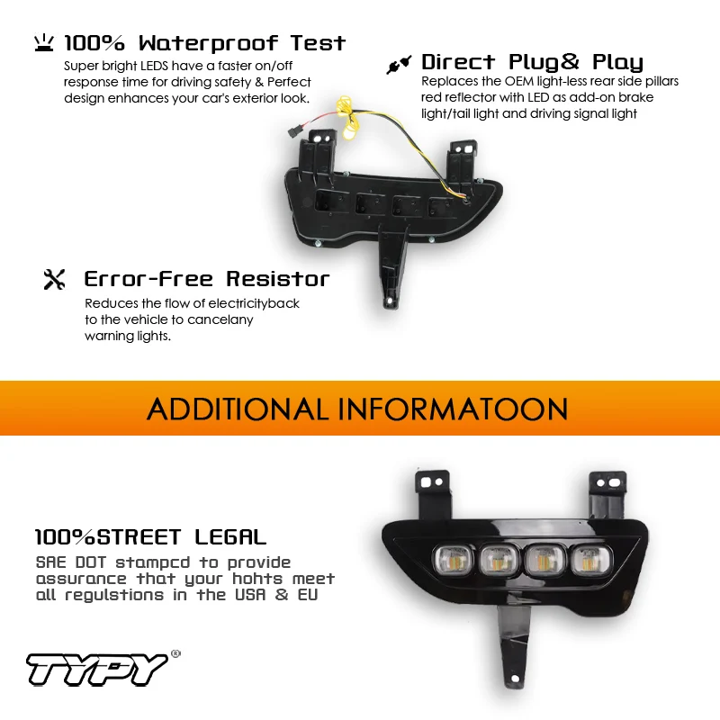 TYPY Автомобильные DRL для Great Wall POER 2019 2020 2021 2022 светодиодные дневные ходовые огни с