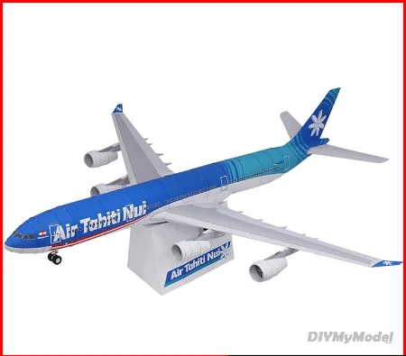 

Air Tahiti Nui Airbus A340-300 Aircraft Folding Handmade 3D Paper Model DIY Papercraft Art Teens Adult Origami Craft Toys ZX-074