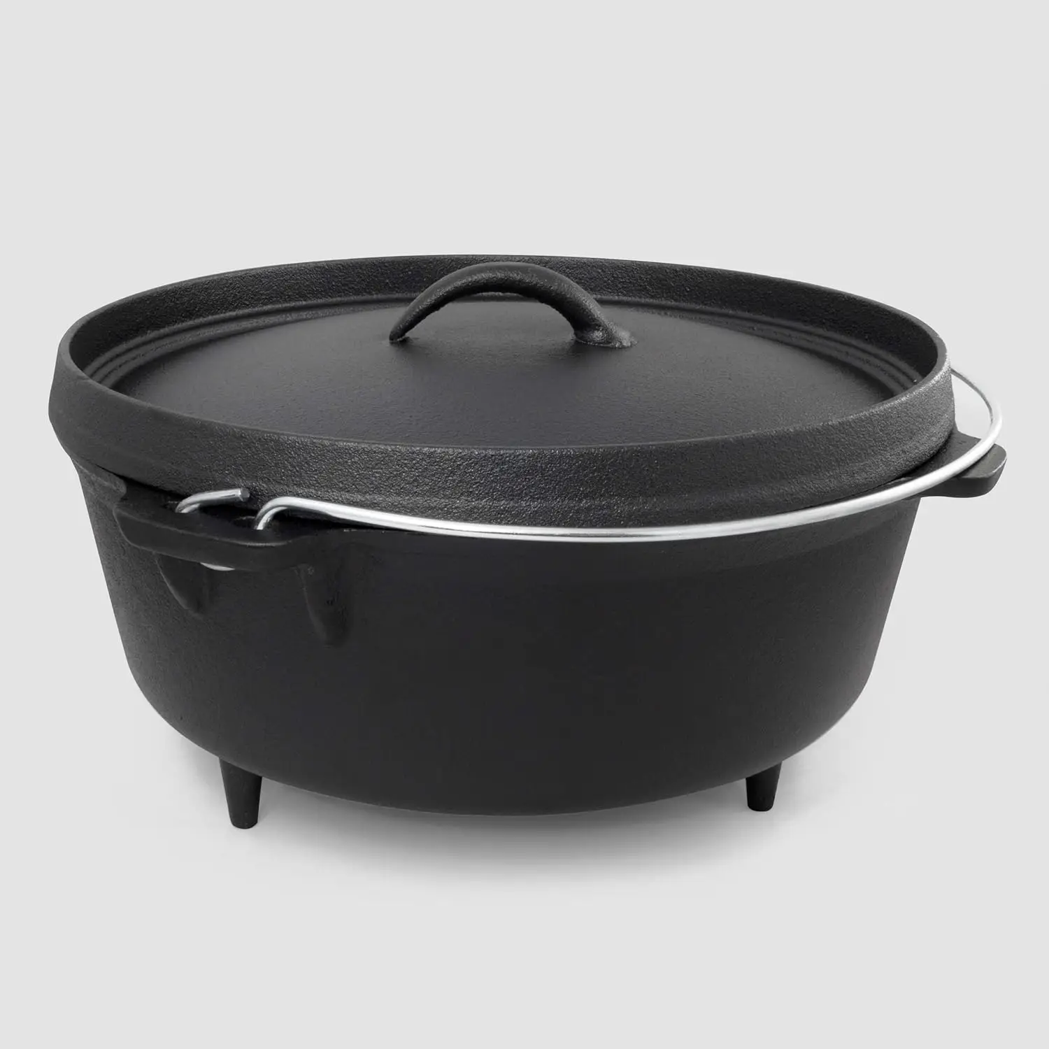 

& Leg Base, Oil Seasoned Cooking Pot Perfect for Outdoor Kitchen Camping Dutch Oven Camper 6 QT Cast Iron, Black Gas stove prote