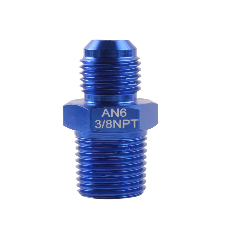 

-6AN AN6 To NPT 3/8 Straight Fuel Hose Adapter Pipe Thread Fitting