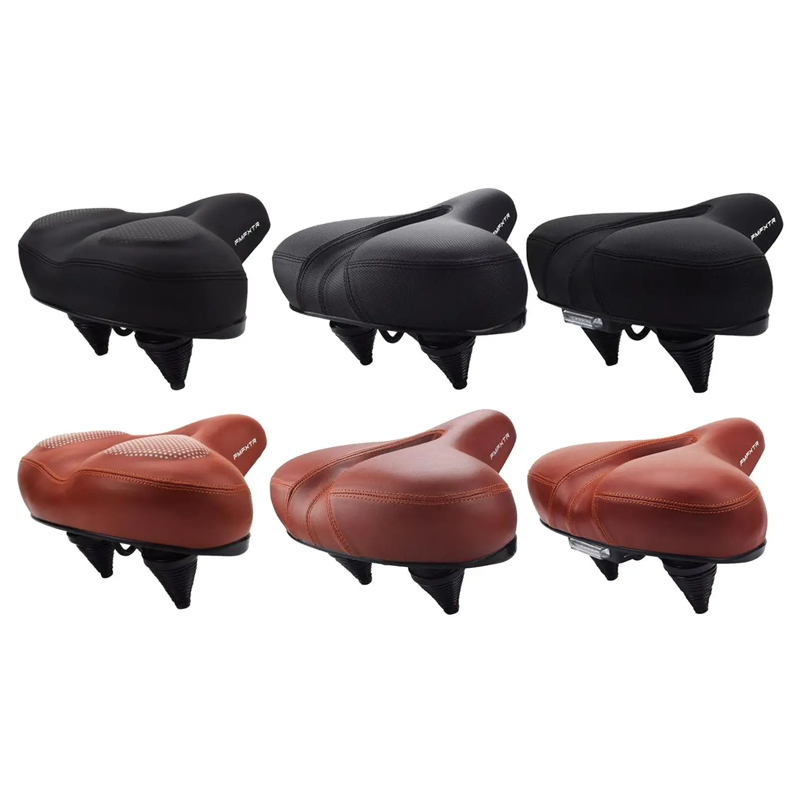 

Comfortable Men Women Bike Seat Padded PU Leather Extra Wide Saddle Cushion with , Waterproof, Dual Spring Seat