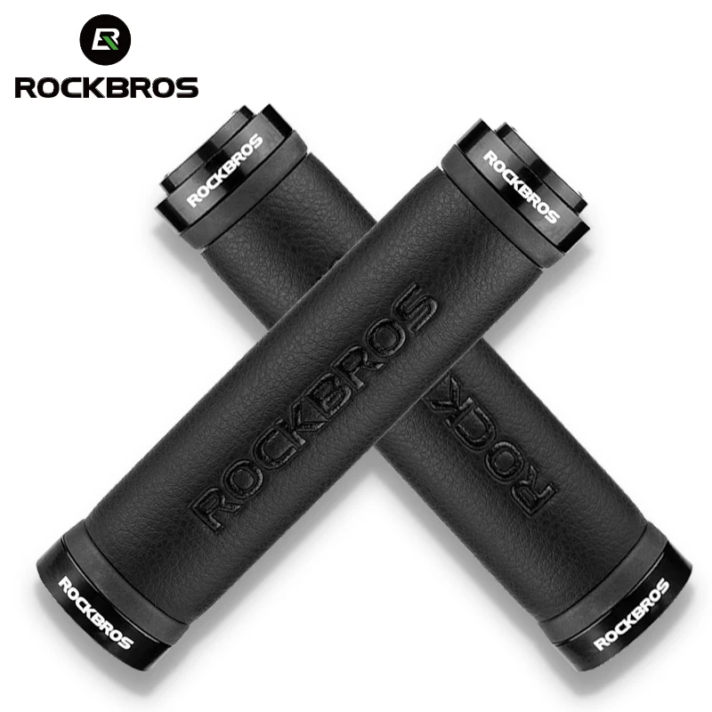 

Ручки ROCKBROS из микрофибры и кожи для горных велосипедов, двусторонний замок из сплава, Пылезащитная заглушка, удобные противоскользящие Акс...