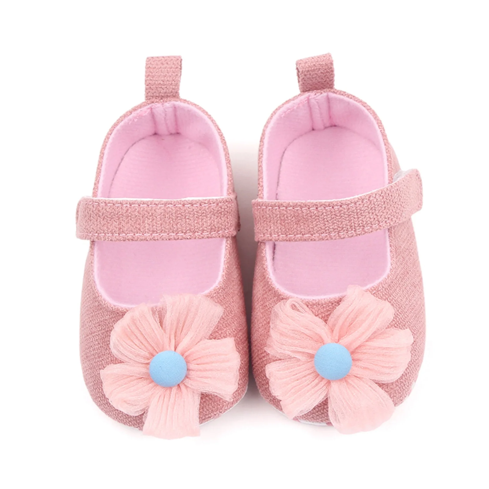 

Baby Girls Princess Shoes Premium Flats Rubber Sole Infant Flower PU Leather Toddler First Walker Crib Shoe For Newborns