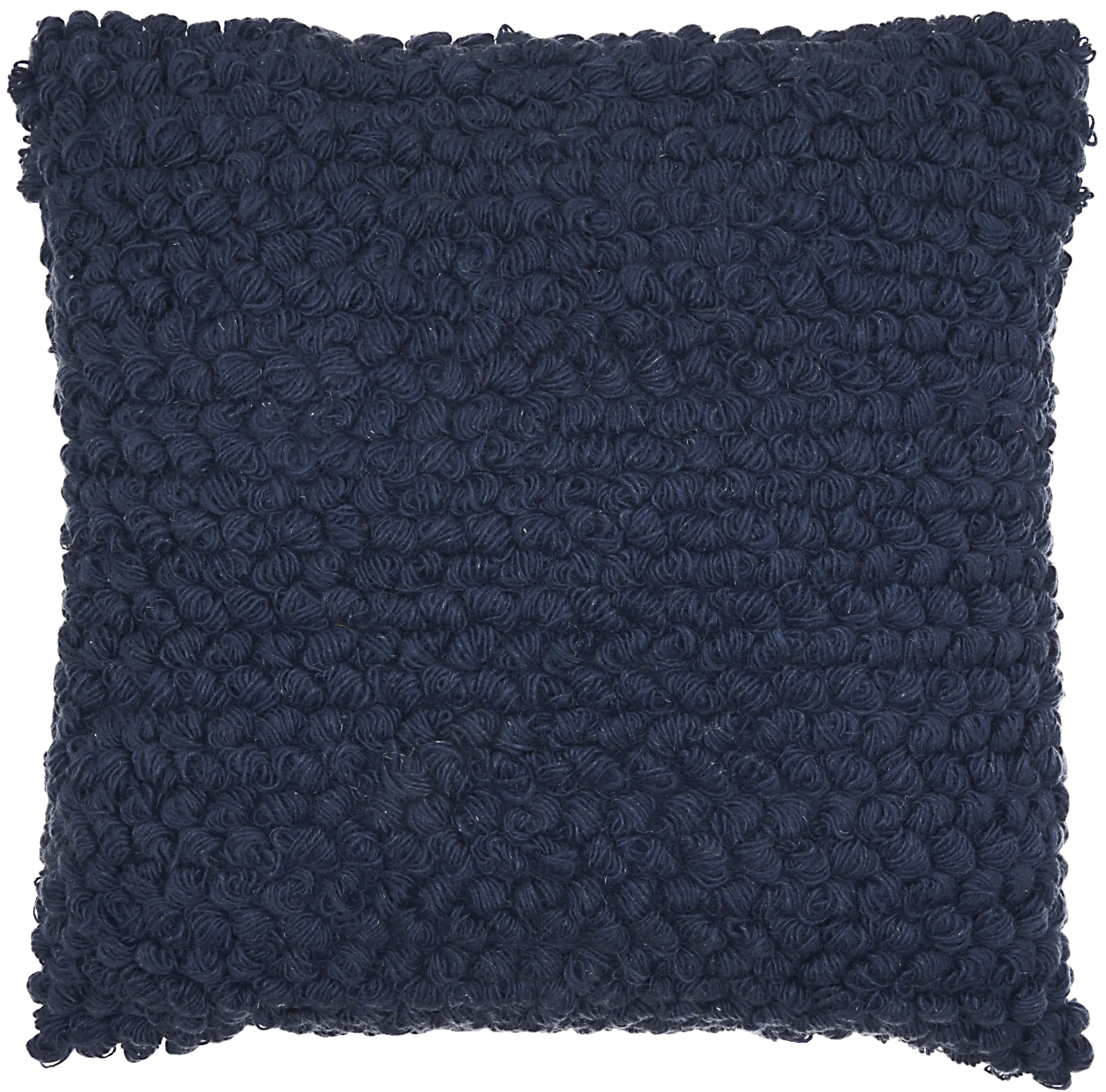

Mina Victory Life Styles Thin Group Loops Farmhouse Wool Throw Pillow in Navy
