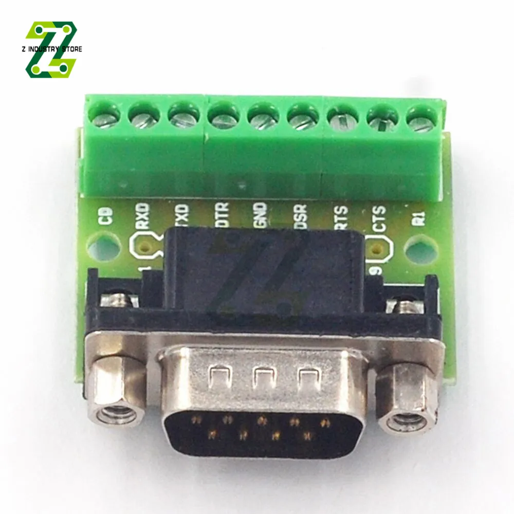 

DB9 Male and Female Connector Adapter Screw Terminal 9-Pin 9-Hole RS232 RS485 Conversion Board