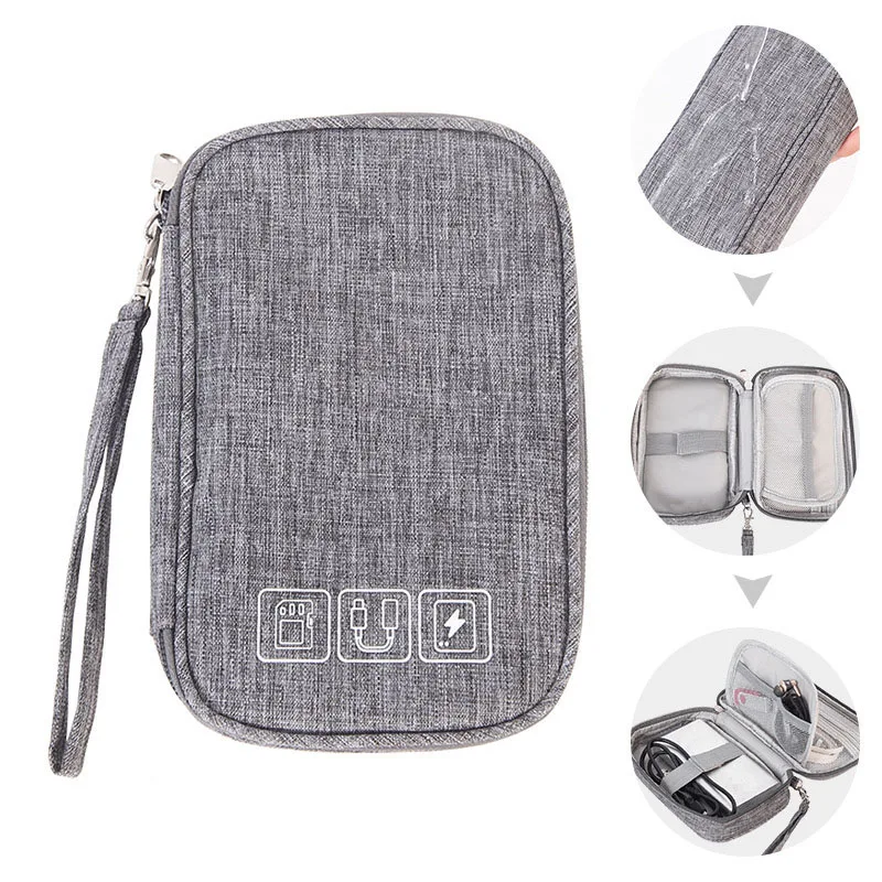 

Portable Digital Storage Bags USB Cable Organizer Gadgets Wires Charger Power Storage Zipper Bag Mobile Phone Accessories