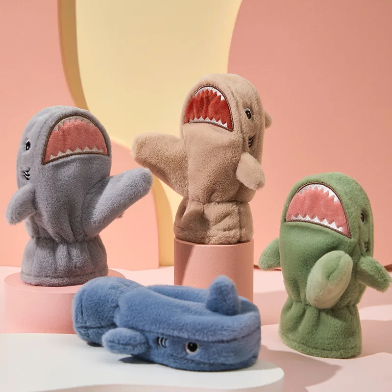 

Baby Mittens Winter Warm Cartoon Shark Cute Knitted Gloves Girl Boy Outdoor Gloves Children Toddler Teething Soft Baby Gloves