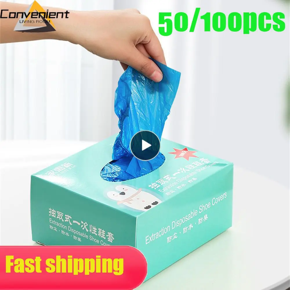 

Thickened Waterproof Shoe Covers Dustproof For Home Rainy Factory Protective Shoe Dust Protection Cover 50/ Portable Shoe Covers