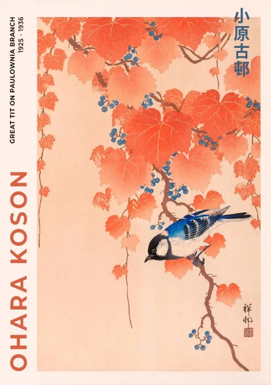 Настенный постер Ohara Koson Katsushika Hokusai на холсте