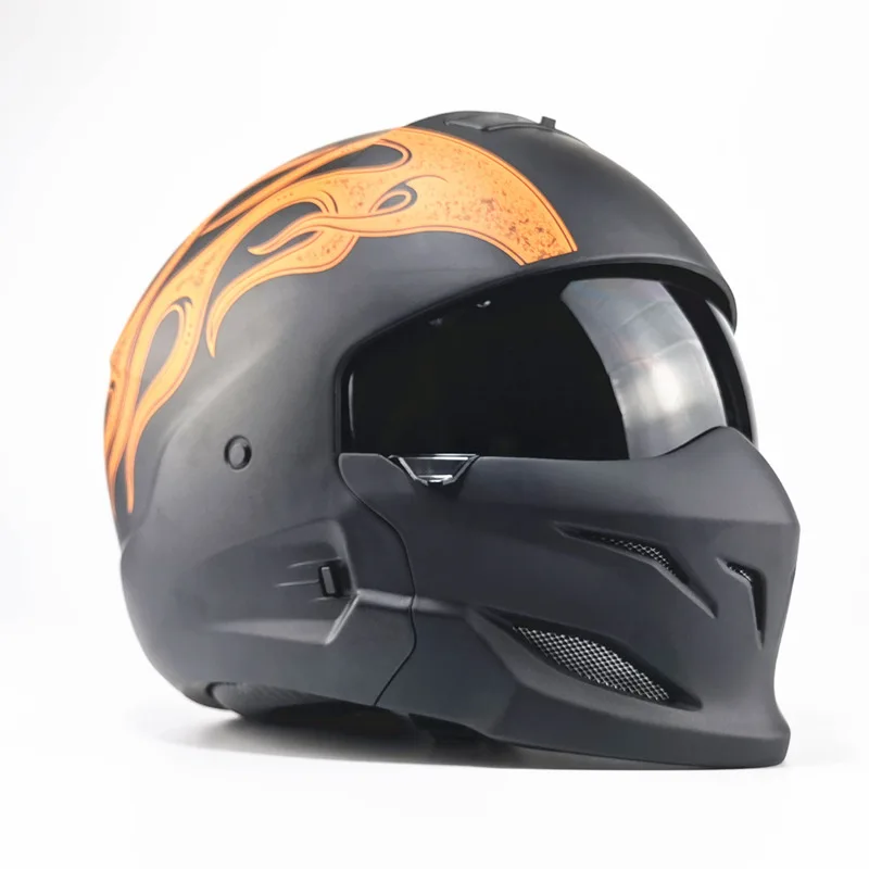 New Retro Helmet Detachable Multi-purpose Combination Helmet Motorcycle Locomotive Personality Half Predator Helmet