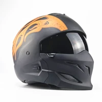 new retro helmet detachable multi purpose combination helmet motorcycle locomotive personality half predator helmet