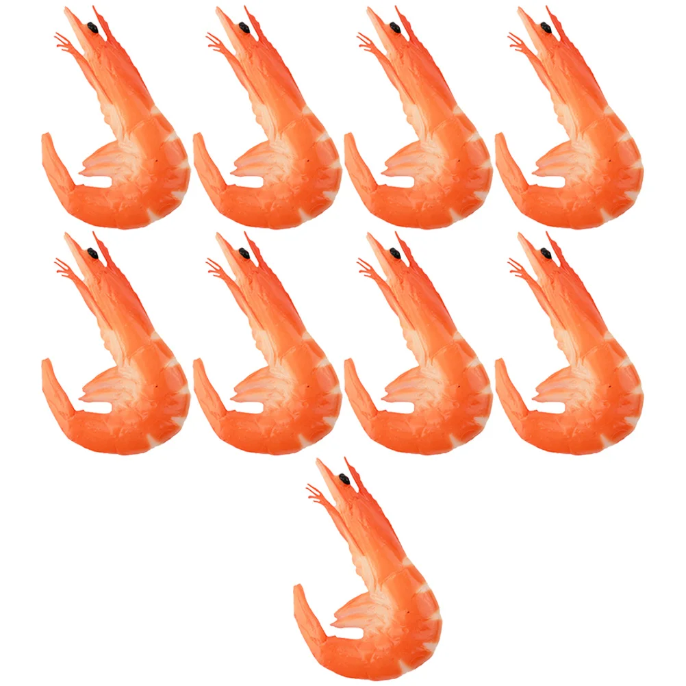 

9pcs Food Model Realistic Fake Shrimp Simulated Food Decoration Shrimp Model