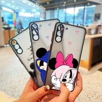 pink mickey minnie for samsung s21 20 10 8 9 m62 51 31 30s 20 fe lite plus 5g frosted translucent funda phone case
