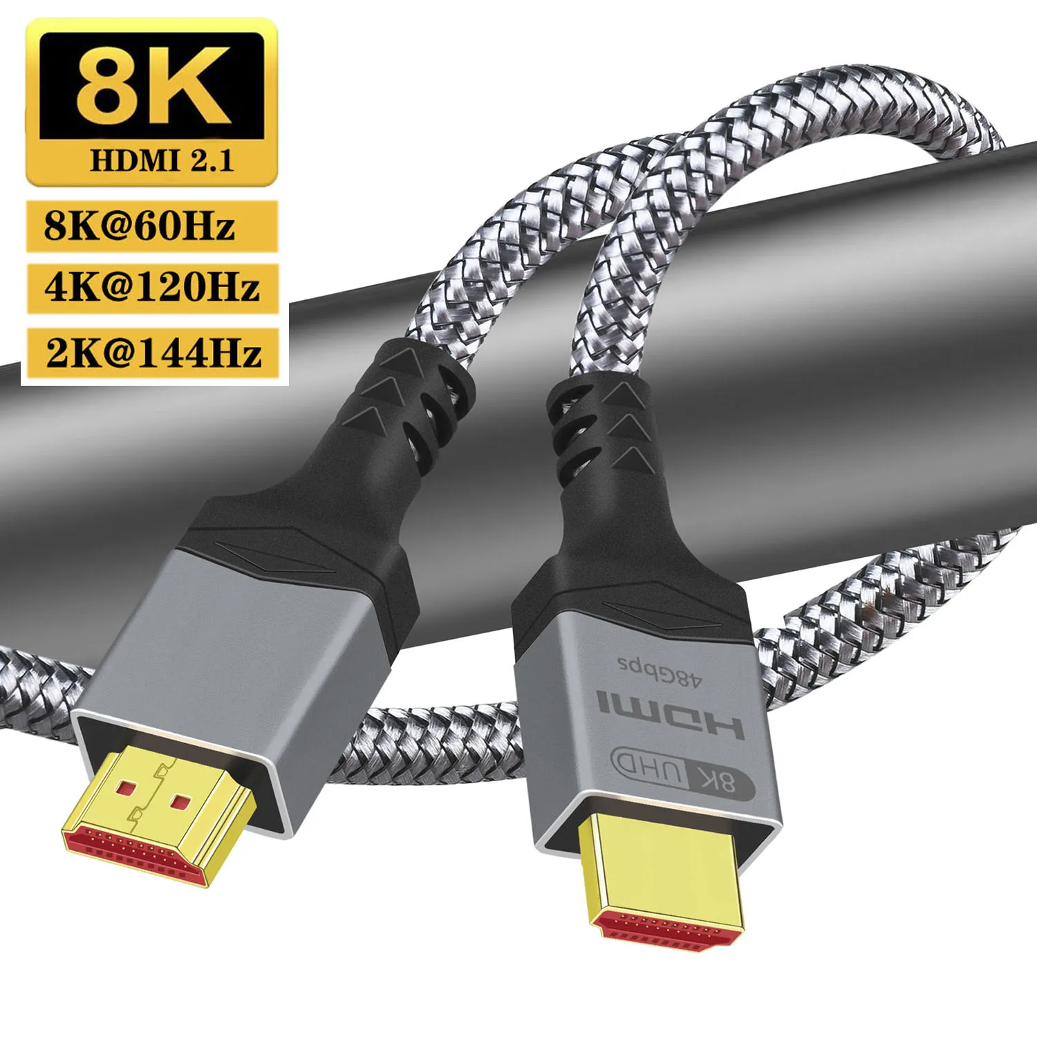 8K HDMI Cable HDMI 2.1 Ultra Digital HD UHD High Quality Braided 8K@60Hz Extra Long Cable 10m 15m for Laptop PS5 TV Projectors
