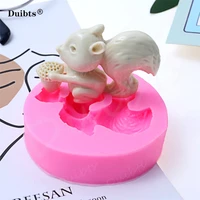 squirrel ornament keychain fondant cake cookies chocolate silicone baking mold