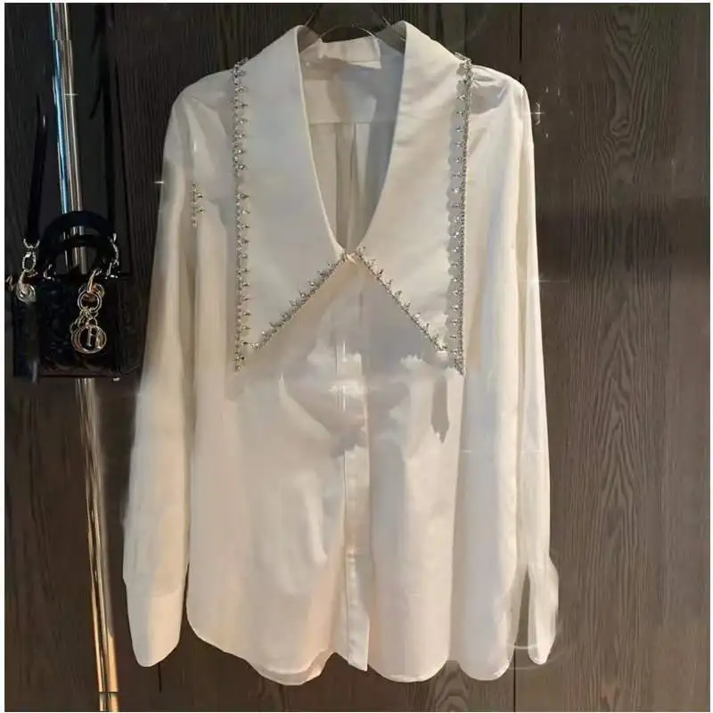 

Women Shirt Korea 2023 Autumn New Temperament Design Sense Loose Long Sleeve Shirt Female Top