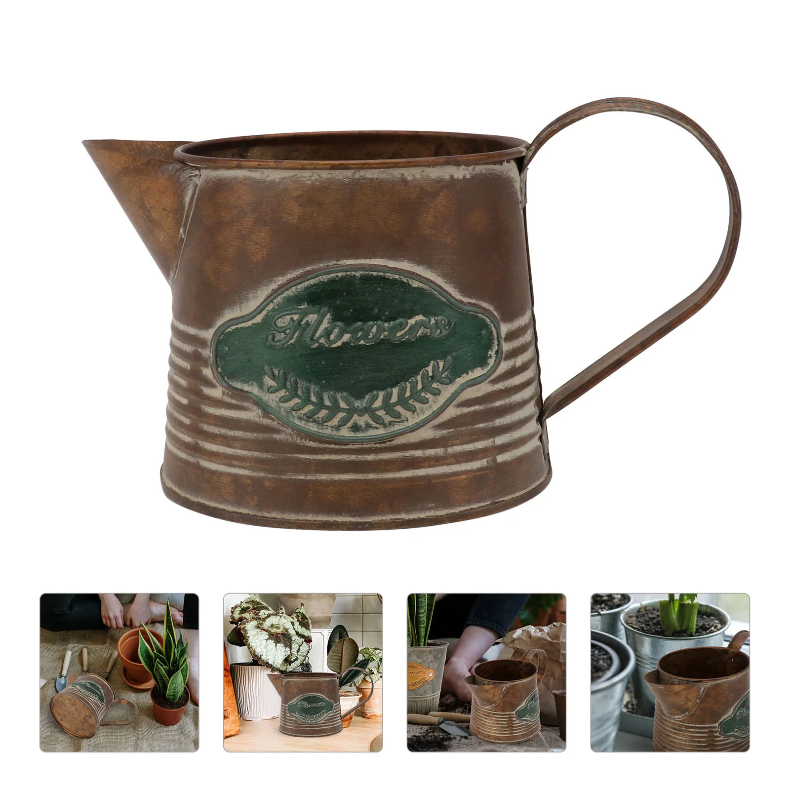 

1Pc Creative Balcony Flowerpot Succulent Plant Pot Vintage Planter Light Brown