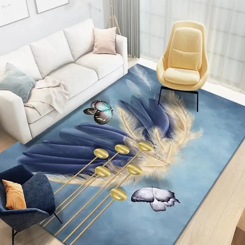 

Light luxury feather style carpets for living room rugs for bedroom rug teenager room decoration carpet Anti-slip thickening Mat