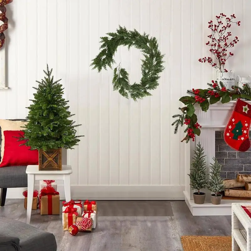 Сосновая гирлянда реалистичная кедровая рождественская для мантии 1 9 м/6 23 фута