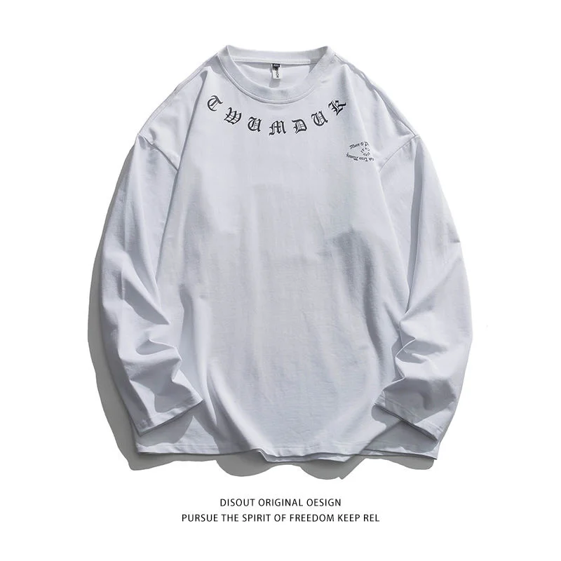 

Extfine Streetwear Men Overszied Long Sleeve T-shirts Hip Hop Round Neck Letter Printed Man Casual Tees Pullovers 2022 Male Tops