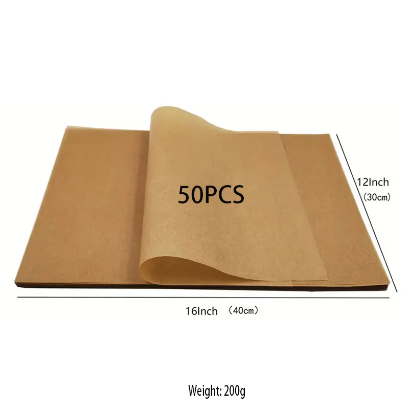 50 Шт. Бумага Для Выпечки С Антипригарным Покрытием Экологически Чистая