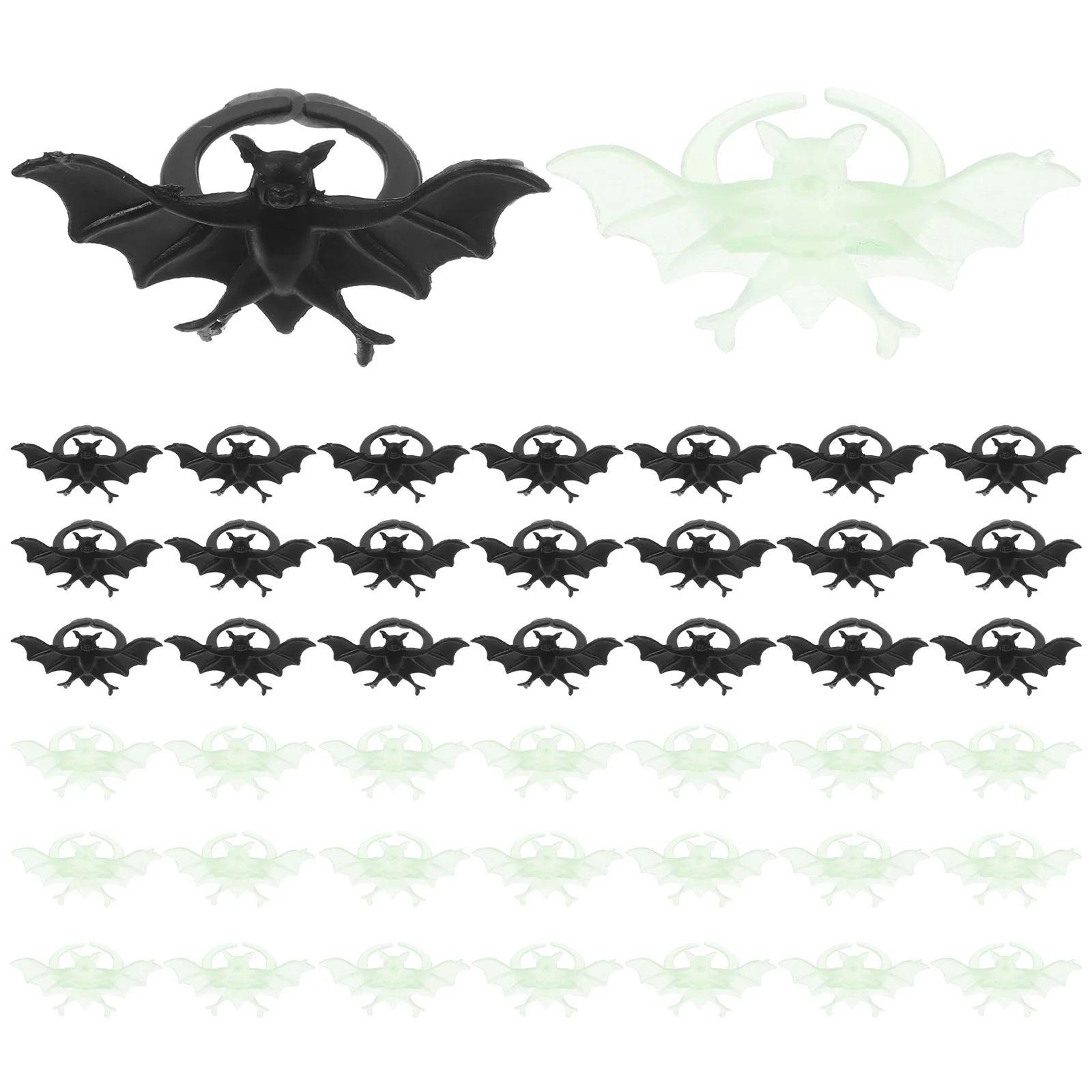 

Halloween Bat Ring Decor Flashing Plastic Luminous Rings Costume Party Gifts