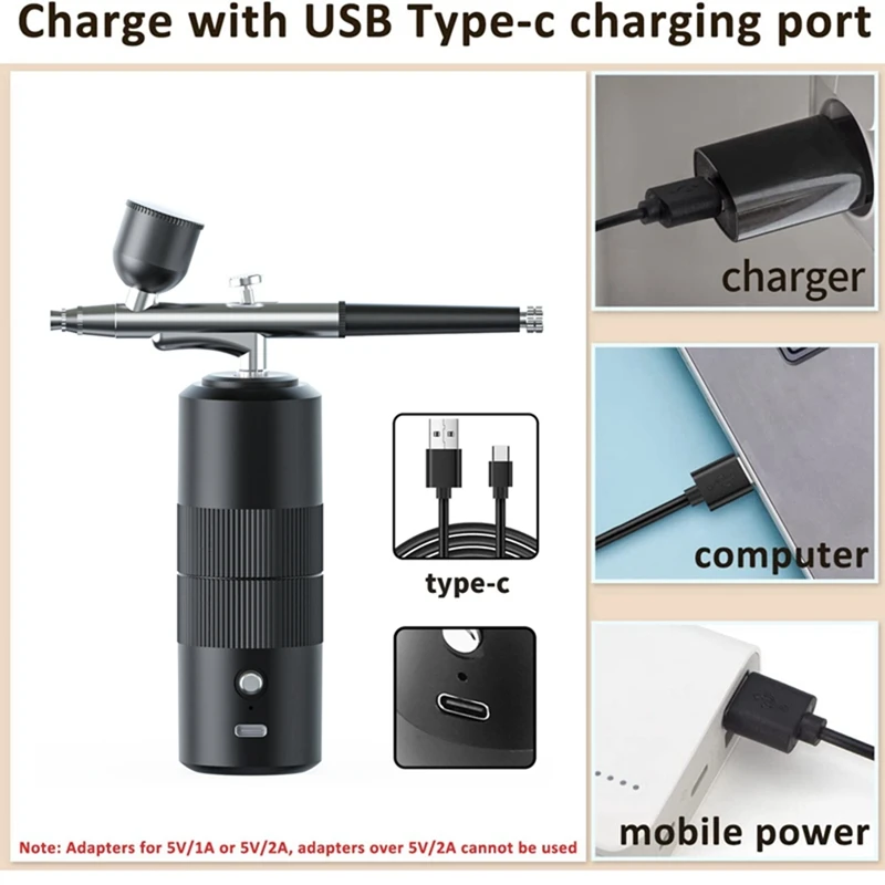 Портативный перезаряжаемый беспроводной аэрограф с компрессором распылитель