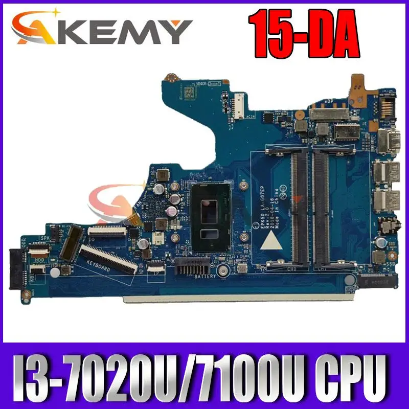

LA-G07EP For HP 15T-DA 15-DA Laptop Motherboard With I3-7020U/7100U CPU L35239-601 L20373-001 L20373-601 100% OK