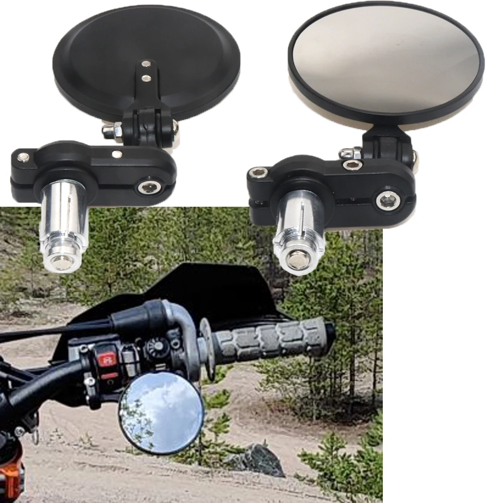 

2pcs/set 22mm Universal Motorcycle Mirror Aluminum Black Handle Bar End Rearview Side Mirrors Motor Accessories