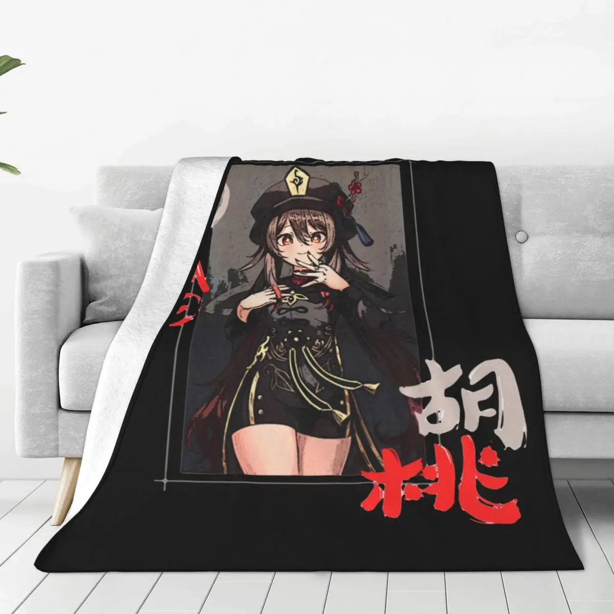

Hu Tao Genshin Impact Blankets Anime Game Flannel Throw Blanket Summer Air Conditioning Decoration Soft Warm Bedsprea