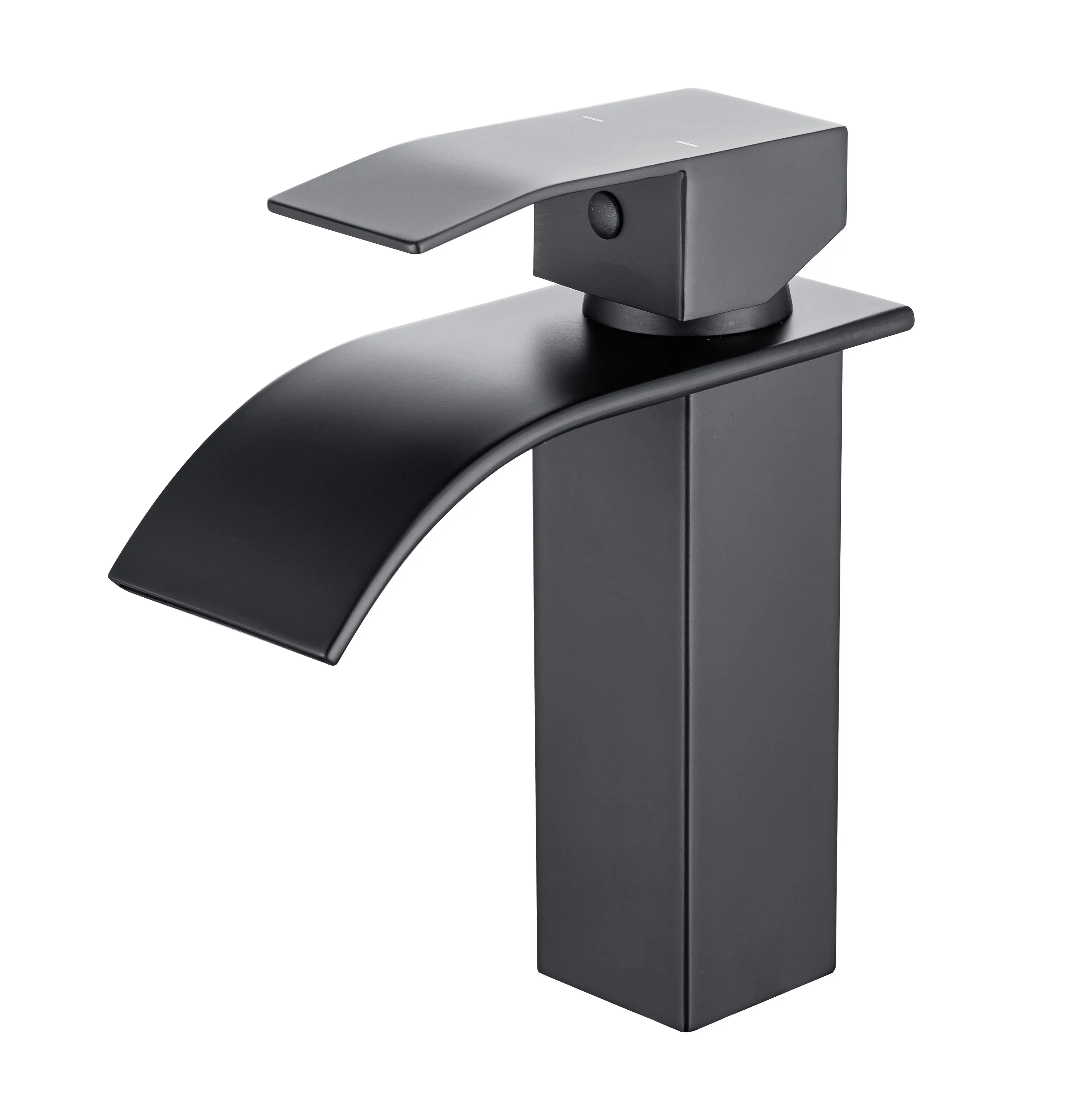 Miflame Bathroom Basin Faucet Hot Cool Water Mixer Tap Black Waterfall Tap Bathroom Mixer Tap Washing Black Faucet
