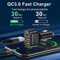 30w usb c car charger 2 4a fast charging car adapter 3 ports usb pd quick charger for smart phones sports watches cameras