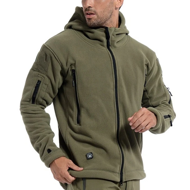 

Tactical Men's Military Green Jacket Outdoor Sports Hoodie Hiking Cold Proof Submachine Coat Hoodie Men's Fleece Coat 2022