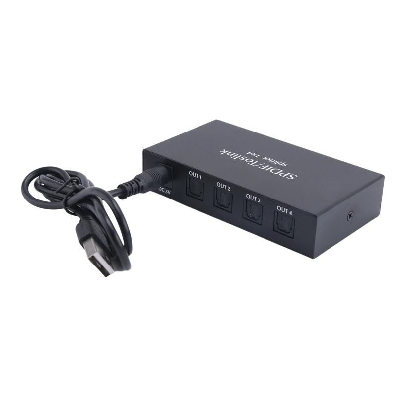 Цифровой оптический аудио 1X4 сплиттер цифровой SPDIF Toslink оптоволоконный 1 в 4 Out