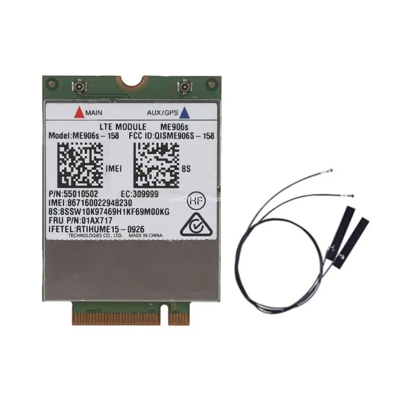 РАЗБЛОКИРОВАННЫЙ модуль LTE ME906S-158 NGFF-M2 с 2 антеннами беспроводная карта для Telecom4G