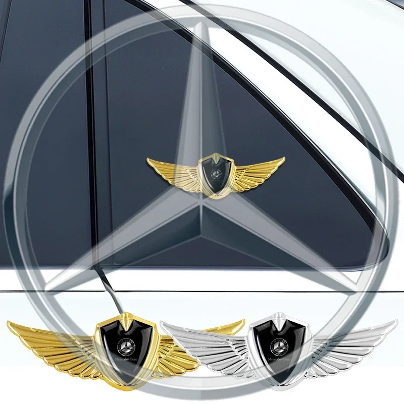 1Pcs Metal Car 3D Eagle Angel Wings Logo Trunk Fender Sticker For Mercedes Benz A180 A200 A260 W203 W210 W211 W204 C E S CLS