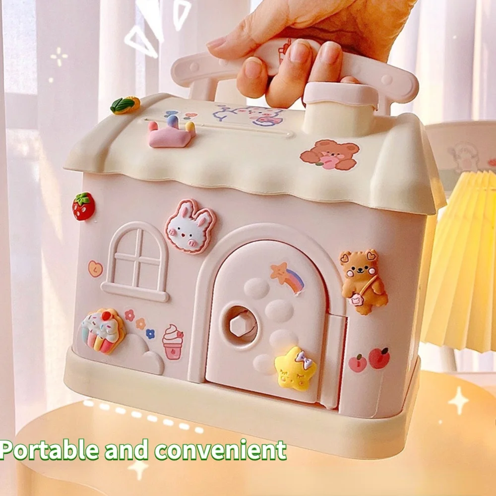 Kawaii Копилка аниме мультфильм милые Квадратные копилки копилка с замком и ключом