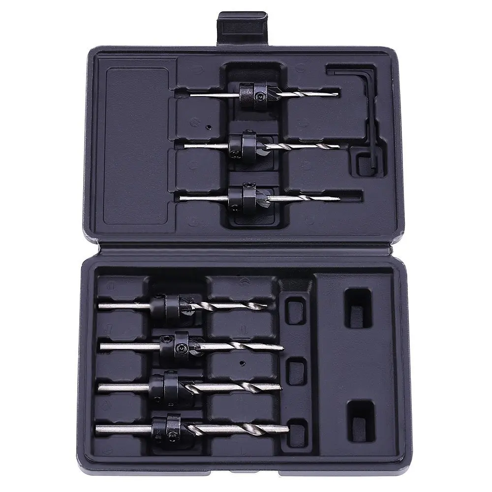 

Countersink Drill Bit Kit Set Woodworking Screw Hole Cutter Assortment Quick Change Adjustable Depth