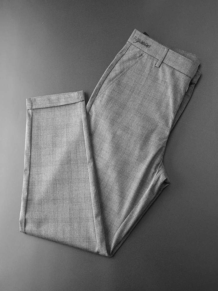 Высококачественные повседневные брюки мужские деловые облегающие прямые