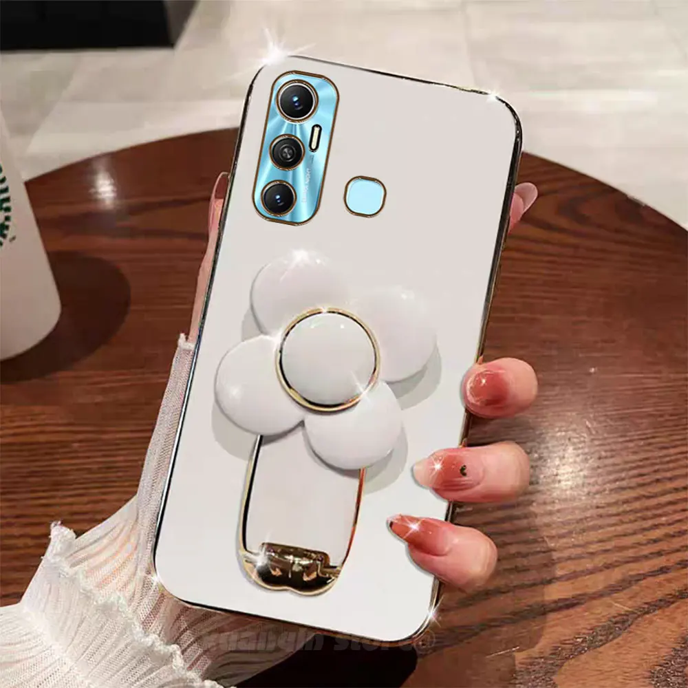 Вращающийся держатель цветов для Infinix Hot 11 Hot11 2021 X662 X662B мягкая задняя крышка