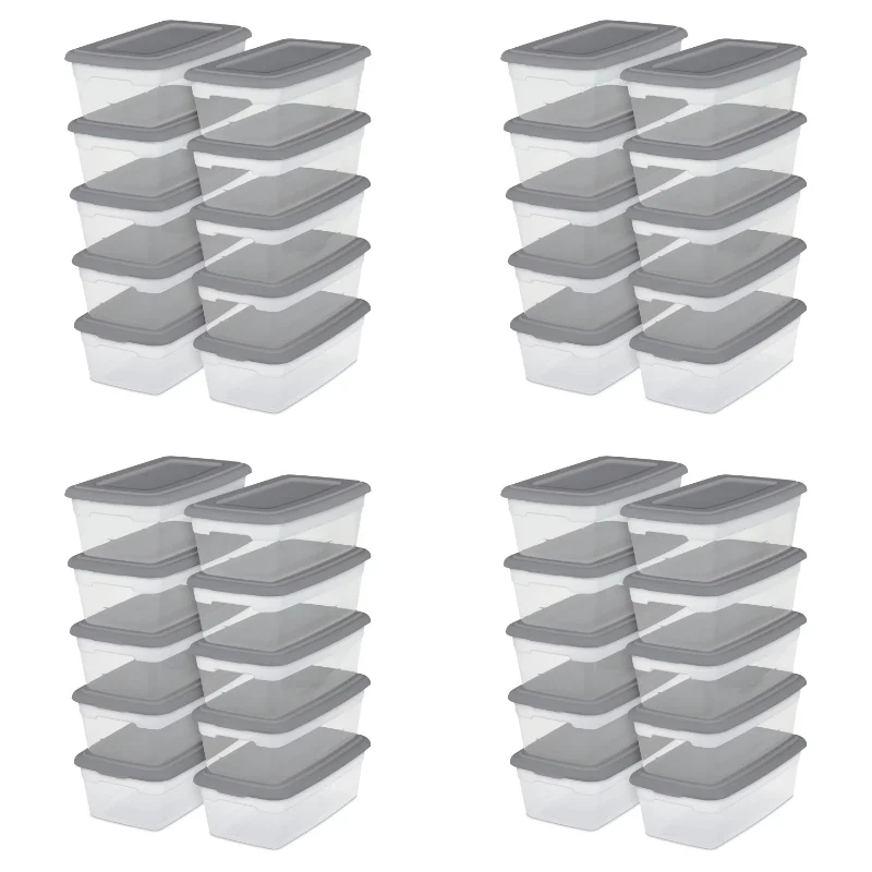 

40PCS 6 Qt Plastic Storage Box Set