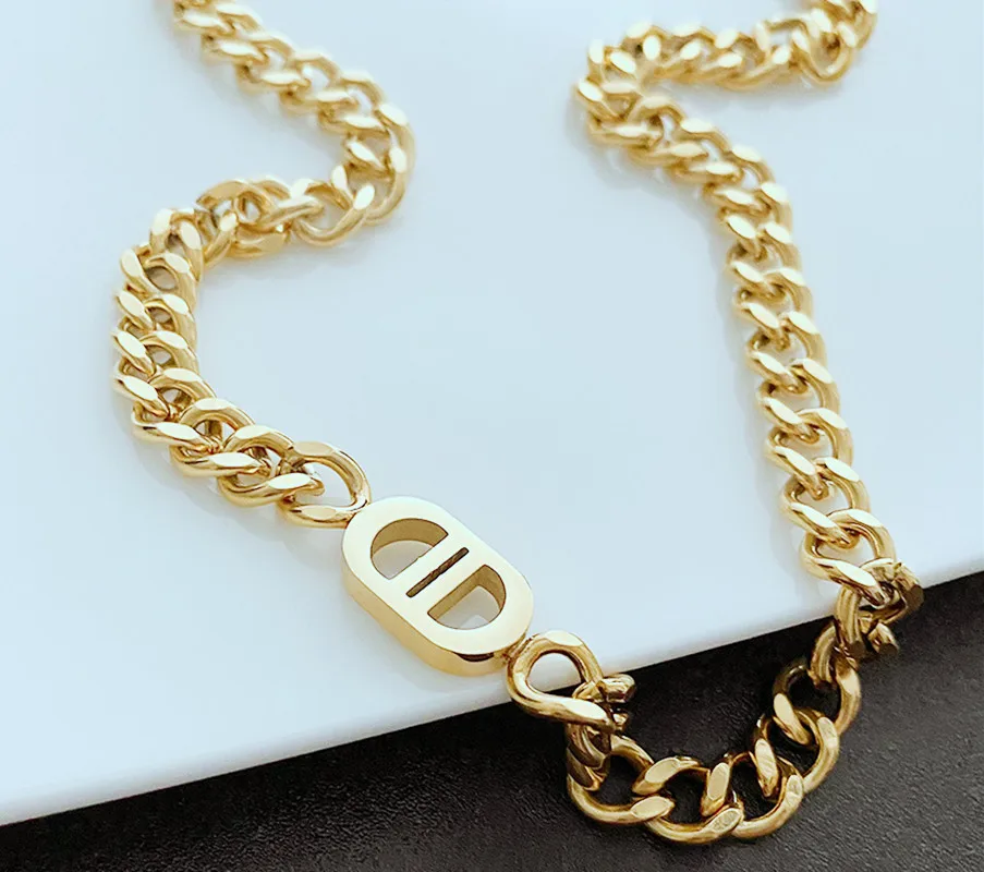 

Fashion Necklace For Women Non Fading Cuba Personality Female Brand Clavicle Chain Necklaces Wedding Party Girlfriend Jewelry