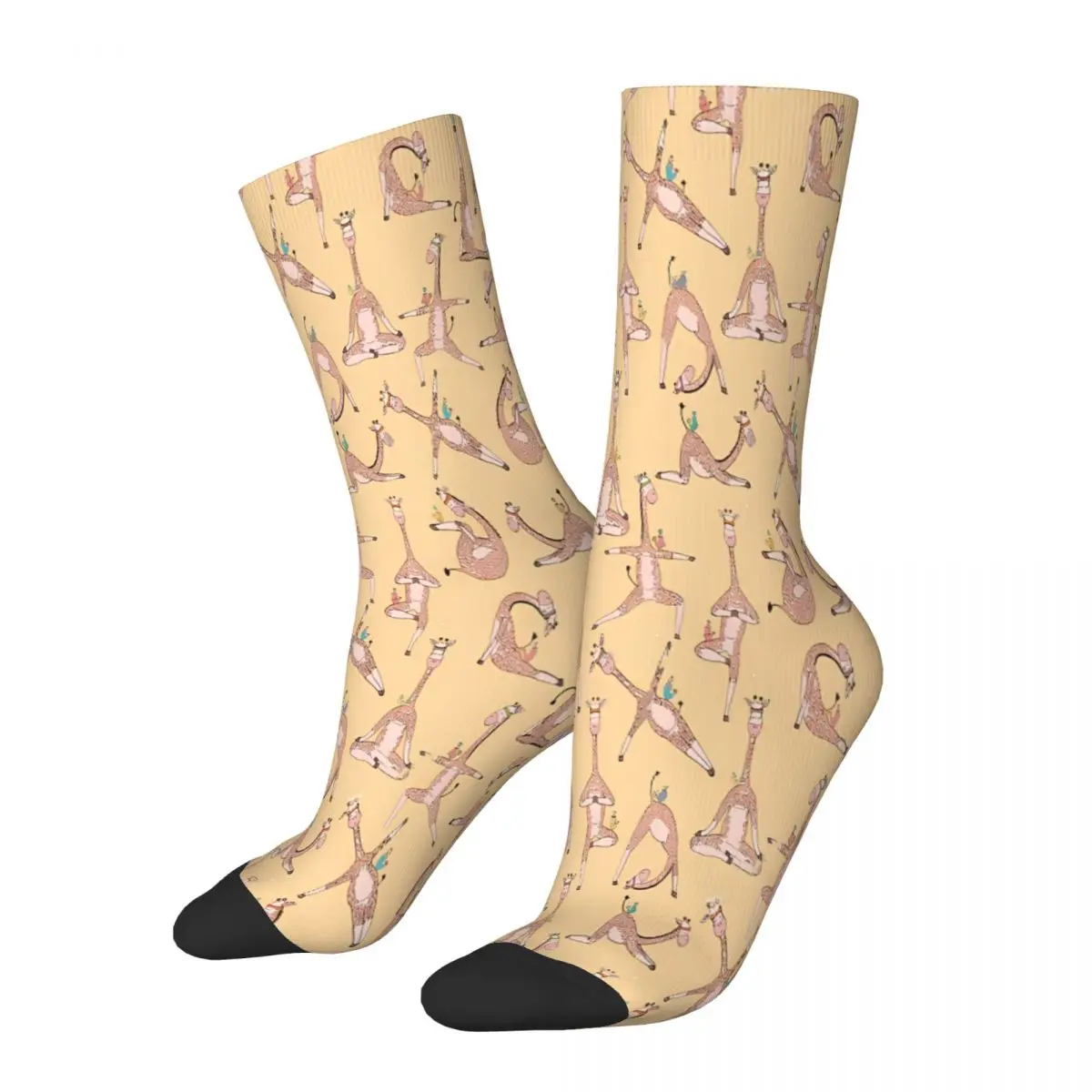 

Cute Funny Giraffes Poses Yoga Animal Socks Male Mens Women Spring Stockings Harajuku