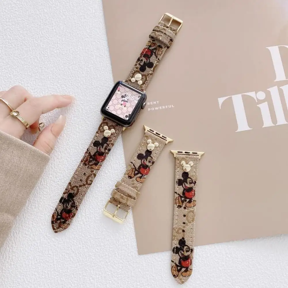 Ремешок Kawaii для Apple Watch Band Series 9 8 se 7 6 5 4 3 Ultra 2 iwatch браслет 38 мм 40 41 42 44 45