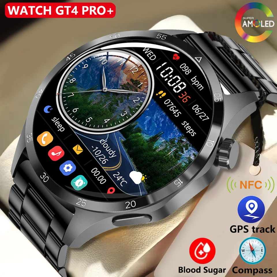 

For Huawei Watch 4 PRO NFC Smart Watch Men GPS Trajectory GT4 Pro+ 460*460 3D Screen Bluetooth Call Blood Sugar IP68 Smartwatch