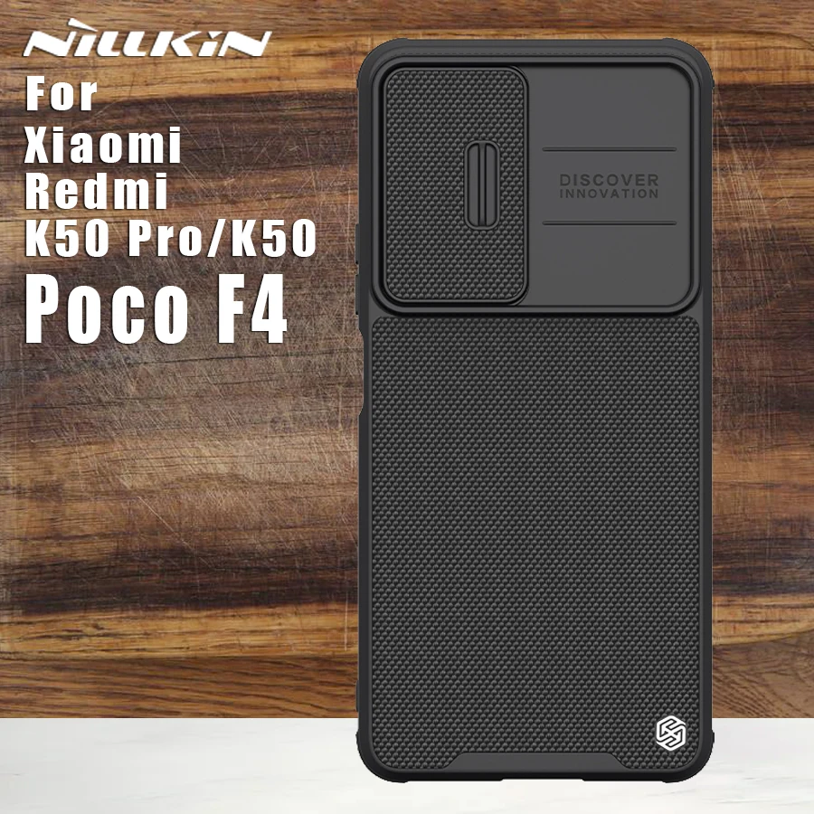 

Чехол NILLKIN для Xiaomi Poco F4, задняя крышка из нейлонового волокна, защита объектива скольжения, защитный чехол для камеры Redmi K50 Pro